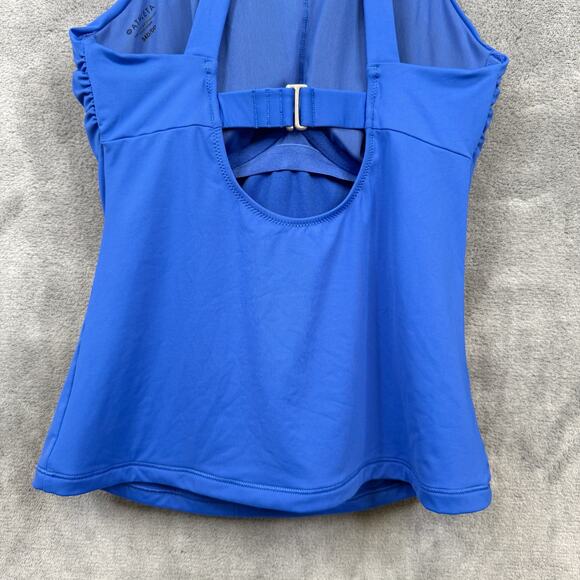 ATHLETA Maldives High Neck Swim Tank Underwire Tankini Yacht Blue Sz 34D/DD - Picture 8 of 12